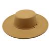 Unisex Top Hat 10Cm Big Eaves Travel Photography Felt Flat Top Hat Flat Top Hat