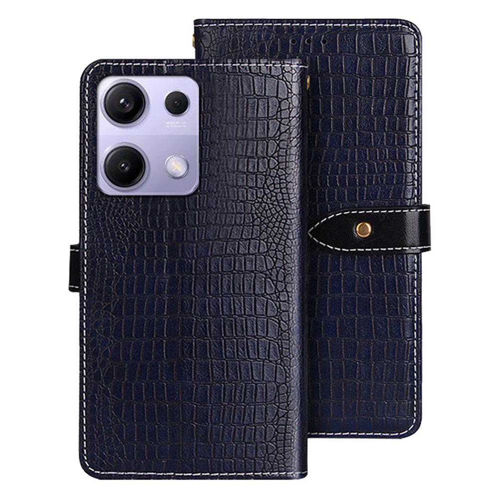 

IDEWEI For Xiaomi Redmi Note 14S 4G Case Crocodile Texture PU Leather Flip Phone Cover Blue