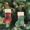 6pcs/set Decorative Wooden Christmas Sock Pendant Simulation Hanging Xmas Stock Tags  Fireplace