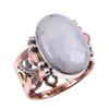 Natural Dendrite Opal Gemstone 925 Sterling Silver TwoTone Gift Ring S.7 C7o48