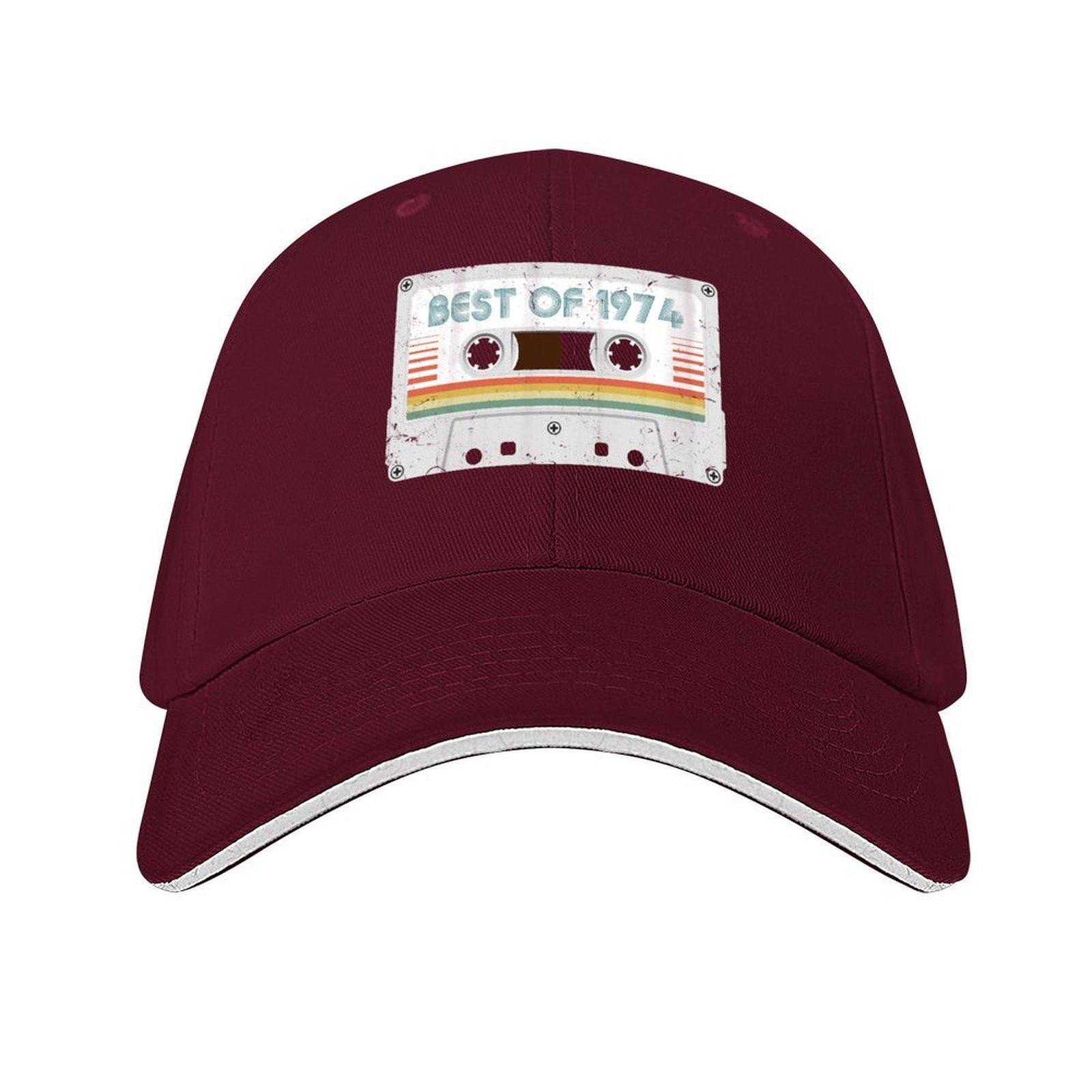 

50th Birthday Best of 1974 Cassette Tape Vintage for Gift Baseball Cap Beach Outing Designer Hat Custom Cap Womens Hats Mens
