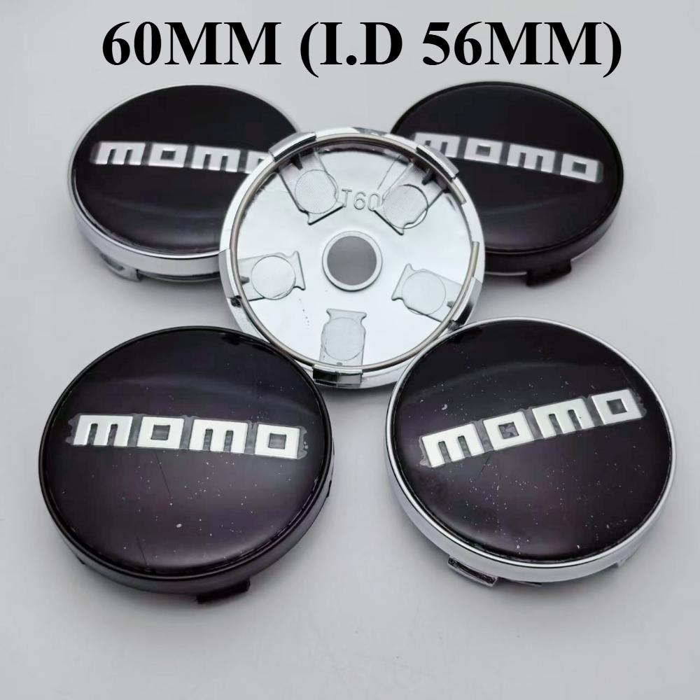 COY1 4pcs 60mm Car Wheel Center Caps With MOMO Badge Logo Rim Hubcaps Cover MOMO Emblem Styling Accessories for VW BMW Subaru Honda