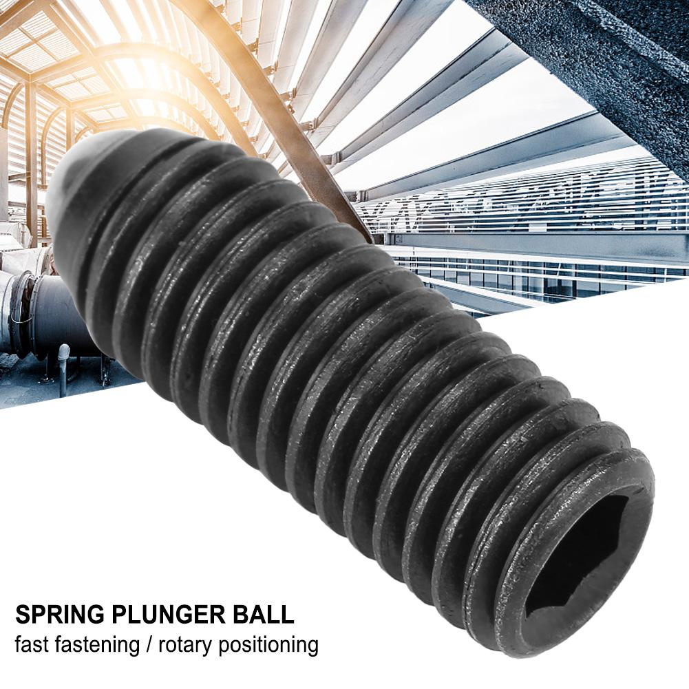 10pcs M10 Screw Thread Hex Socket Carbon Steel Ball Spring Plungers Set (M10*30)