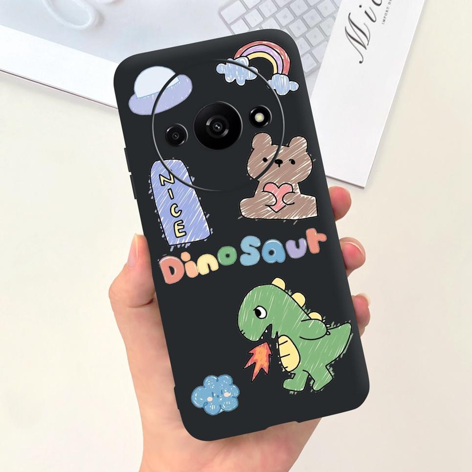 Rückseite für Xiaomi Redmi A3 4G Drachen Cartoon Tiere Cartoon Malerei Funda Etui für Xiomi RedmiA3 A 3 Weiche TPU Silikon Tasche