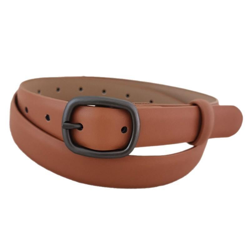 Color Genuine Solid Leather Belt Women Alloy Closure Fashion Summer Wardrobe