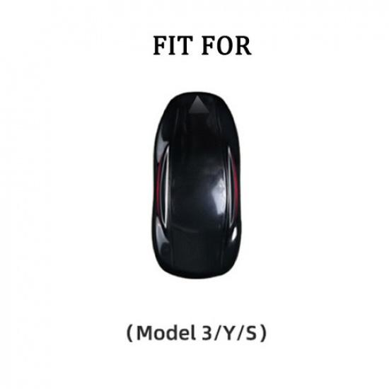 Genuine Leather Car Key Fob Case Cover Keychain Holder For Tesla Model 3 Model S