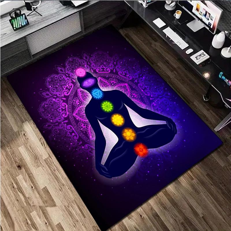 Chakras Rug - Home Carpet Office Decorative Carpet For Living Room Bedroom Door Mat Floor Rug Computer Chair Area Rug