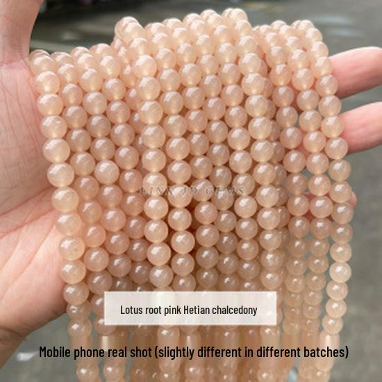Jingde Jewelry 5A Natural Blue Chalcedony Round Beads: Icy Transparent Blue Agate for Handmade DIY Accessories