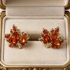 Korean Style Red Maple Leaf Earrings - Trendy and Unique Vintage Ear Studs