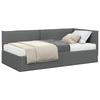 Corner Bed Frame with Mattress and Headboard 2 Pcs Grey Velvet