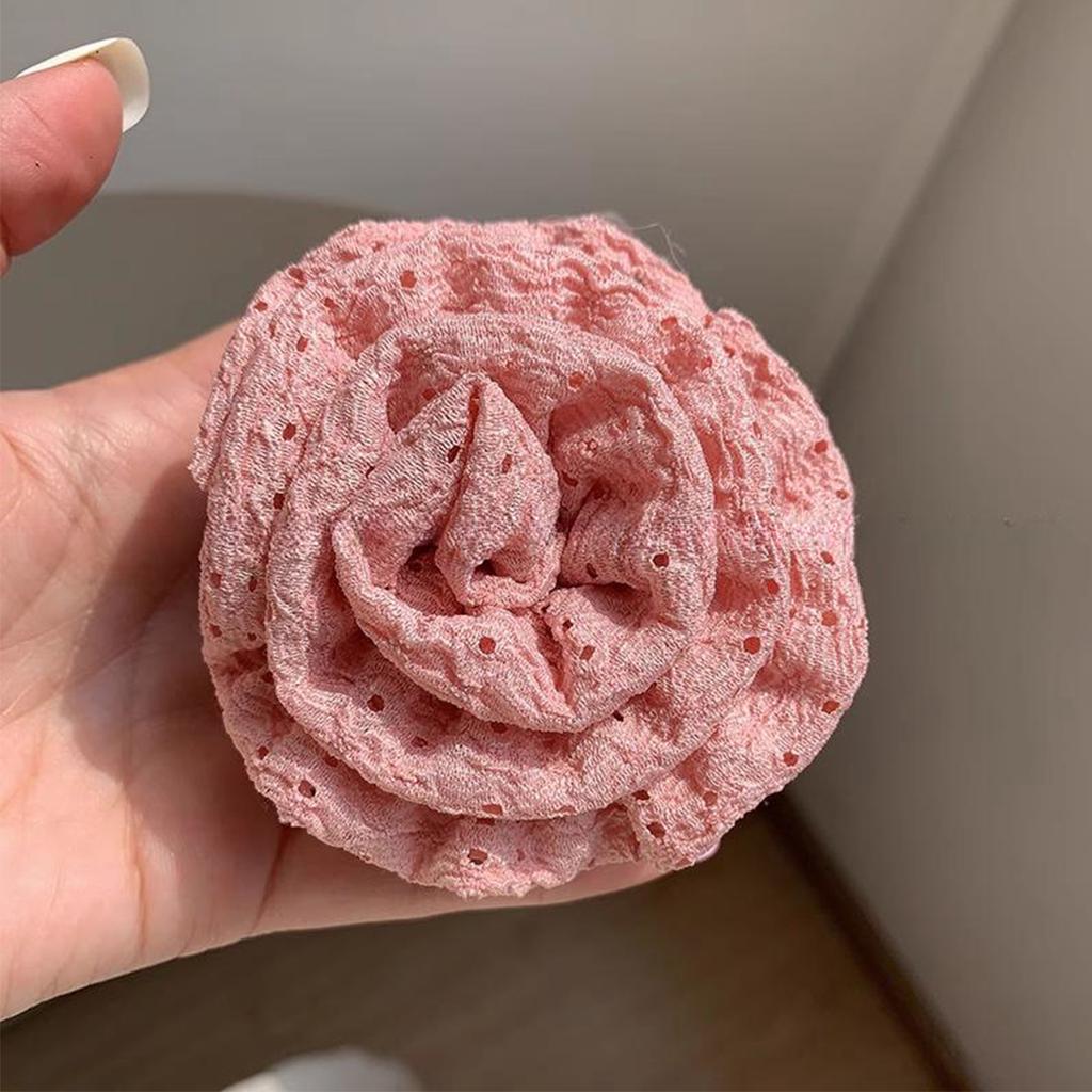 New Korean Sweet Cute Rose Hair Grab for Women Elegant Design Horsetail Shark Clip Colorful Vacation Hair Accessories