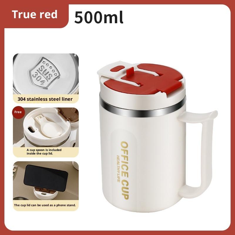 Cold Water Drinks Tumbler Tea Milk Cup 304 Stainless Steel Coffee Mug With Spoon Double Wall Thermal Stainless Steel