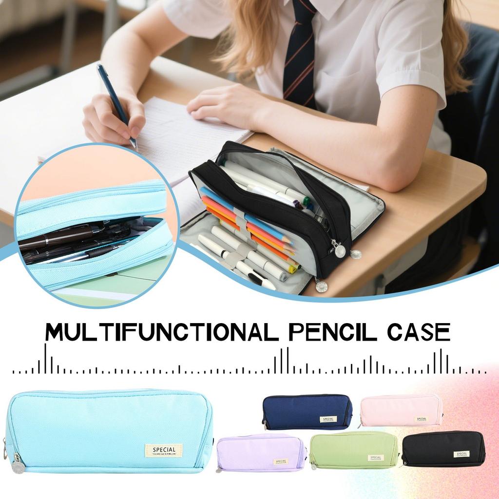 Large Capacity Pencil Case Stationery Box Junior High School Students High School Students Girls Multifunctional Pencil Bag