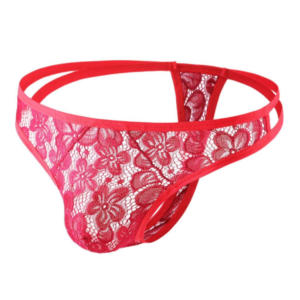 Mens Underwear Thong Underpants Lace Briefs Panties