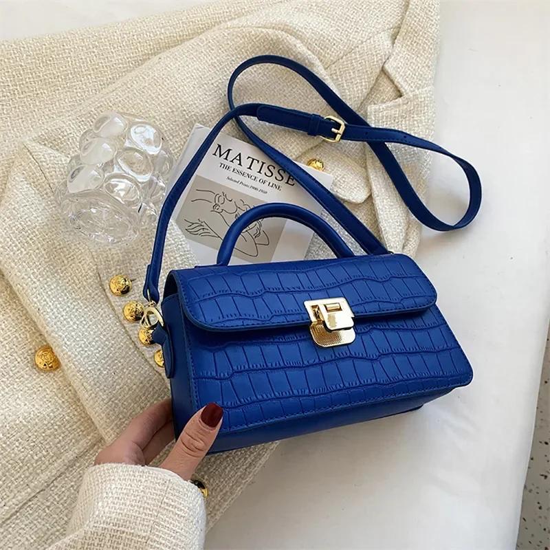 Hochwertige Mode Umhängetasche Standard Stein weibliche Casual All-Match kleine quadratische Tasche beliebte blaue Temperament Tasche