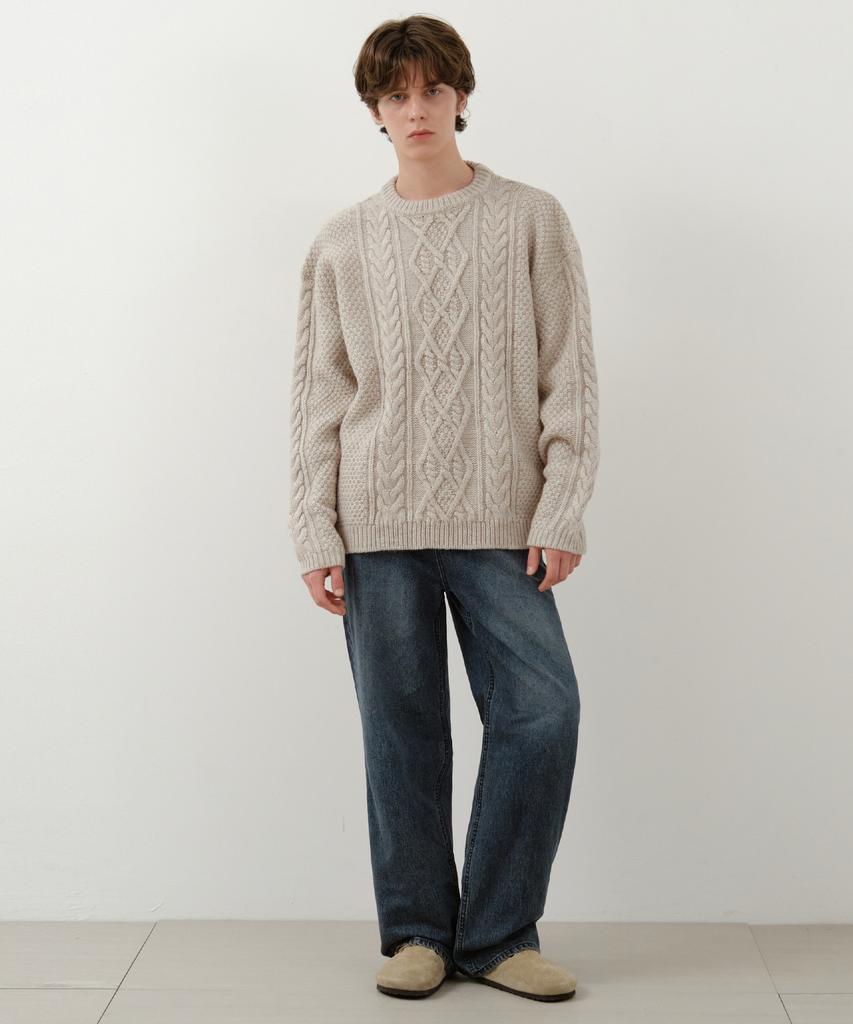 Wednesday Oasis Arden Cable Round Knit_Beige(Wc25-Kn91)