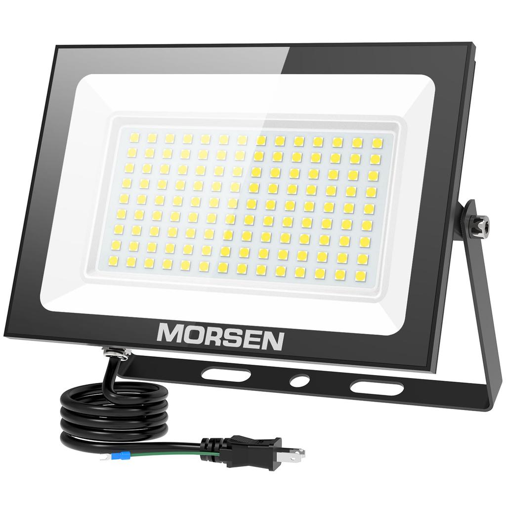 MORSEN Floodlight 100W 1 Set LED 15000LM 6500K Ultra-thin 100V Floodlight Work Light Outdoor Light Construction Light Waterproof Sign Light Fishing