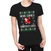 1Tee Womens Here Comes Santa Floss T-Shirt