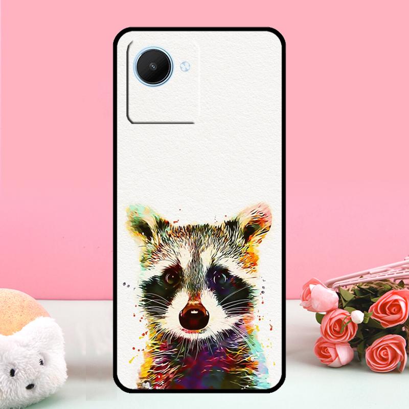 Cute Raccoon Cartoon For Realme 11 Pro Plus 10 12 Pro C55 C53 C51 C33 C31 C30 C25s C21Y C15 GT Neo5 GT3 GT5 Case