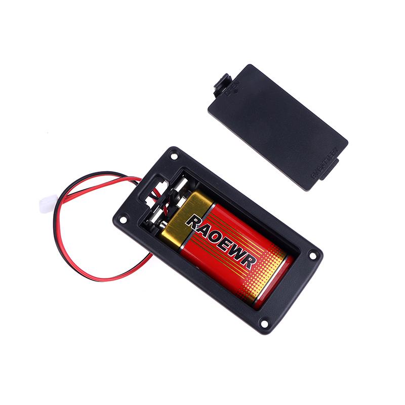 1 Set Diy Accessories 9V Battery Case Holder Cover Box For Acoustic Guitar Bass Pickup Black Guitar Parts