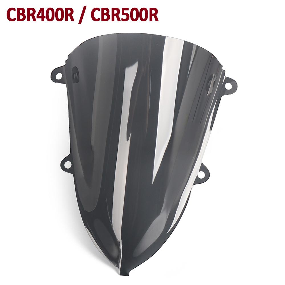 

Motorcycle Sports Double Bubble Windshield WindScreen Visor Viser Deflector For Honda CBR500R CBR 500R 400R CBR400R 2019-2025 сірий колір