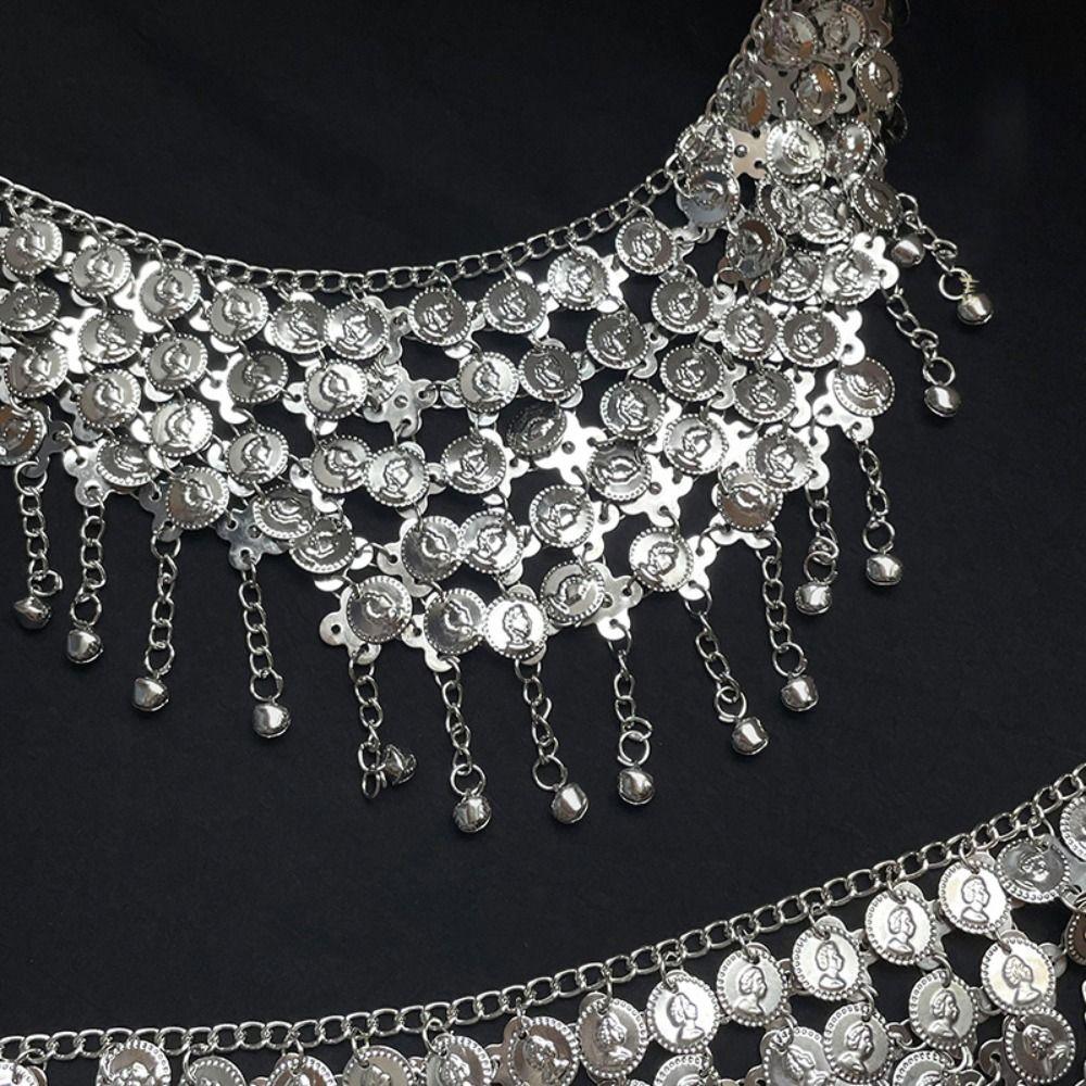 Bell Metal Tassel Waist Chain Vintage Ethnic Style Belt Bohemian Style Waistband  Beach Accessories