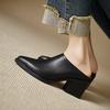 Fashion 2025 New Spring Summer Genuine Leather Mules High Heels Women Shoes Pointed Toe Women Pumps Fashion Shoes for Women Ladies Shoes