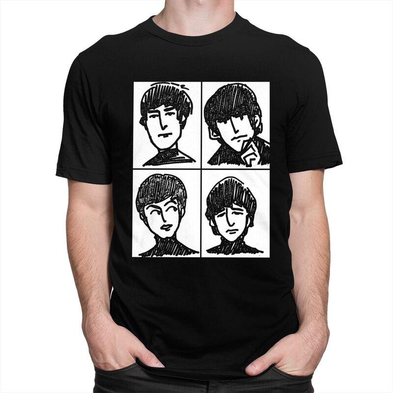 Custom Heavy Metal Rock The Beatle Tshirts for Men Short Sleeves Leisure T Shirt Cool Tshirts Slim Fit Pure Cotton Tees Gift