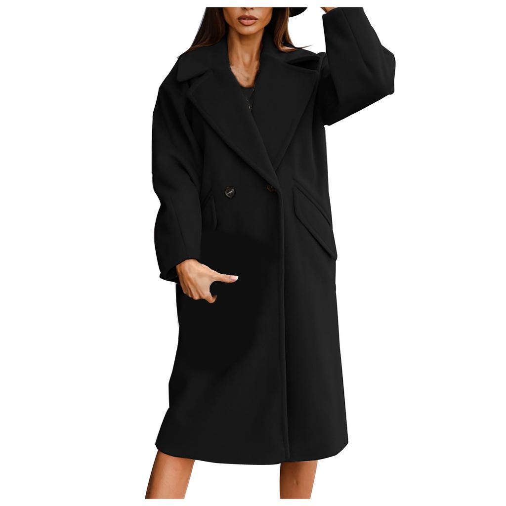 Women's Autumn And Winter Long-Sleeved Suit Collar Double-Breasted Neko Jacket