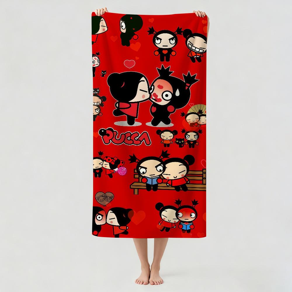 Cartoon G-Garu P-Pucca Towel Drying Bath Towel Applicable To Light Swimming Camping Yoga Beach Out STJ40x70CM