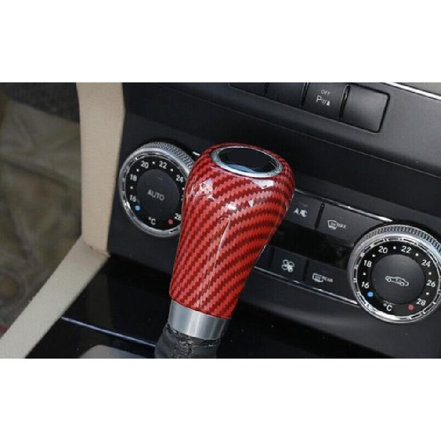 Fit For Benz GLK 2009-2015 ABS Red Carbon Fiber Inner Gear Shift Knob Cover Trim