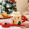 Diy Magnetic Christmas Mug With Lid Spoon Cute Ceramic Water Cup Girls High Value Cartoon Office Couple