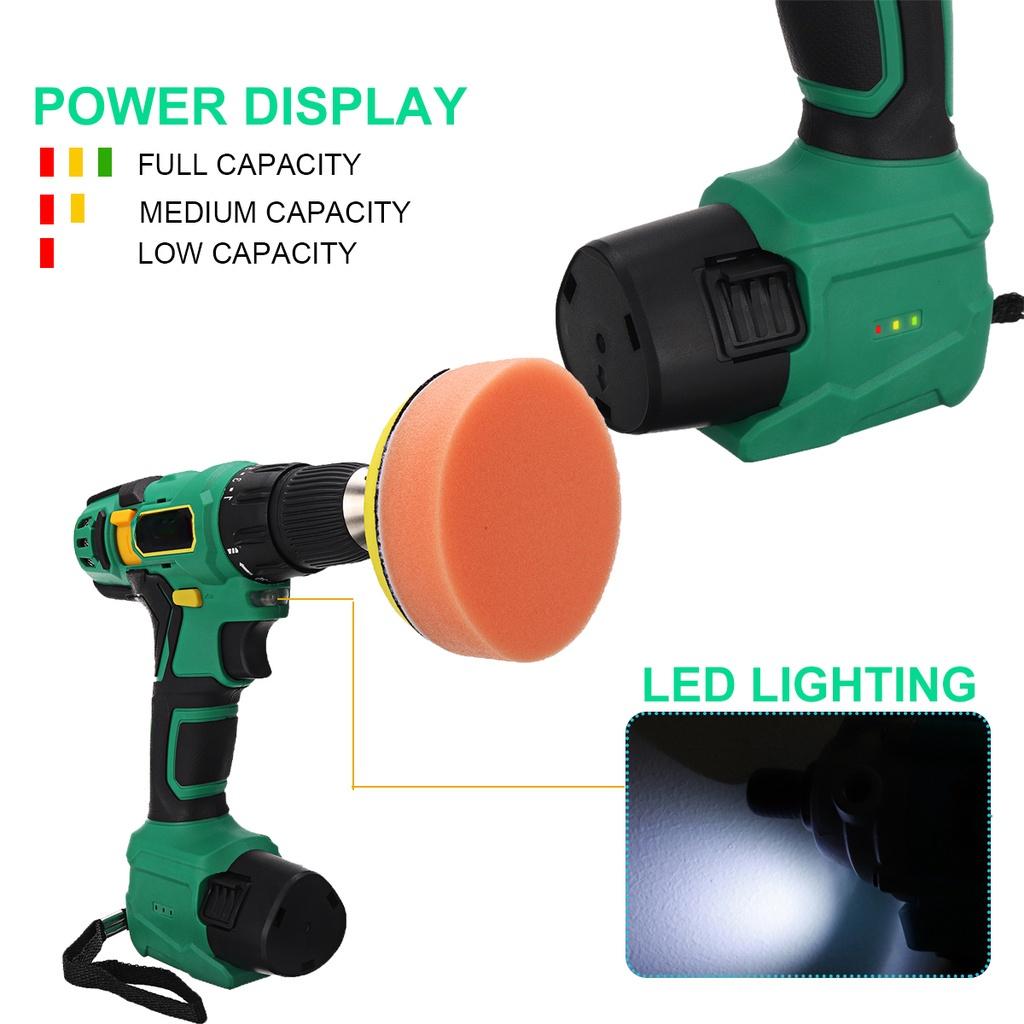 800W 3500RPM Electric Car Polisher Machine Kit 4Inches Buffer Sander Wax Sponge Polishing Pad W/ 1/2pcs Battery