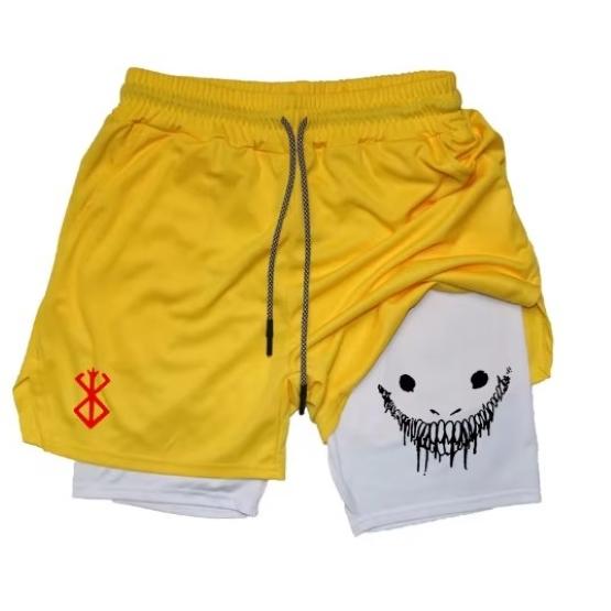 Berserk Muay Thai Kick Boxing UFC MMA Segakunstide Segavõitluskunst Püksid Anime Mehed Naised Unisex Kahekihilised Kiiresti Kuivavad Hingavad Sportlikud Jõusaal Fitness Treening