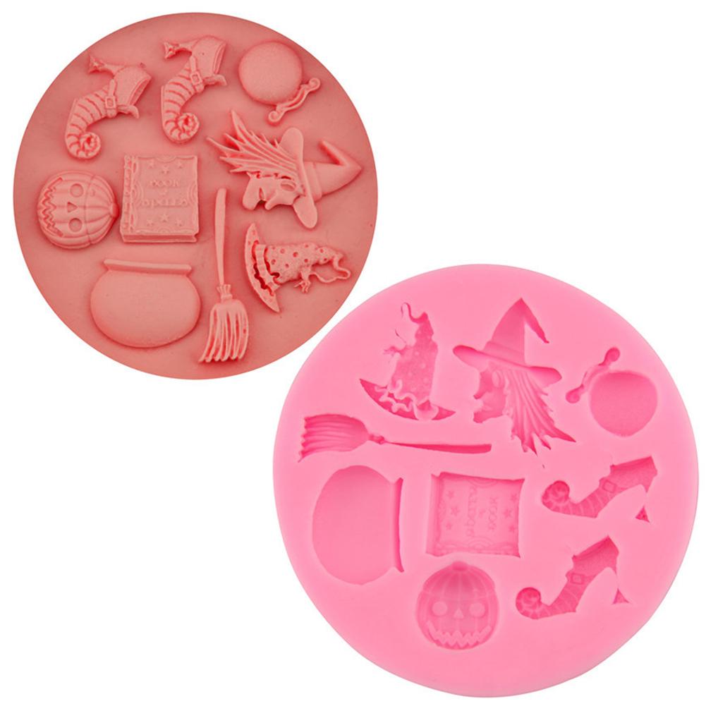 Halloween Wizard Cake Mould Silica Gel Baking Tool for Fondant Cake 7.9*7.9*1cm#0