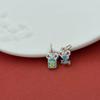 Sterling Silver 999 Enamel Lucky Charm Bead Pendant for DIY Jewelry