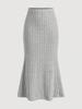 2024 High Waist Knitted Jacquard Fishtail Long Skirt