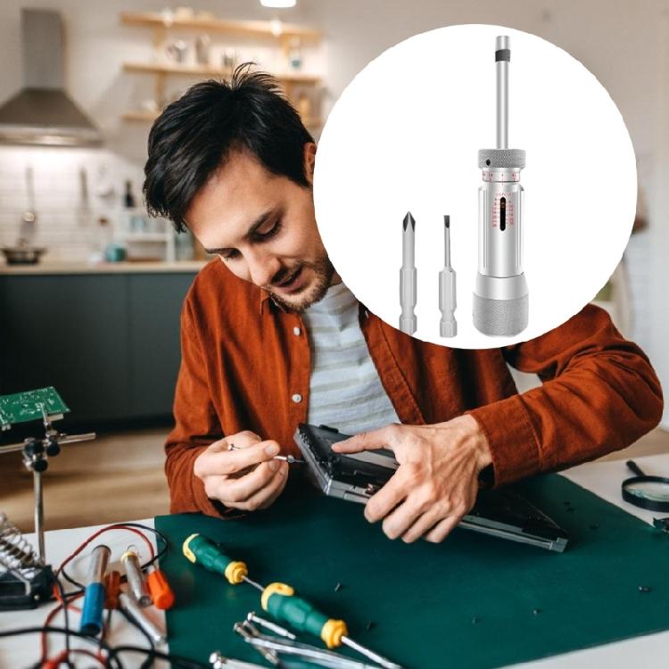 Multiple Torques Screwdriver Adjustable Setting High Visibilities Scale Solid Metal Shank For Electronics Maintenance