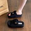 Summer Wear Small Height-increasing Thick-soled Slippers Women 2025 New Velcro Cool Slippers Wear Beach Flip-flops