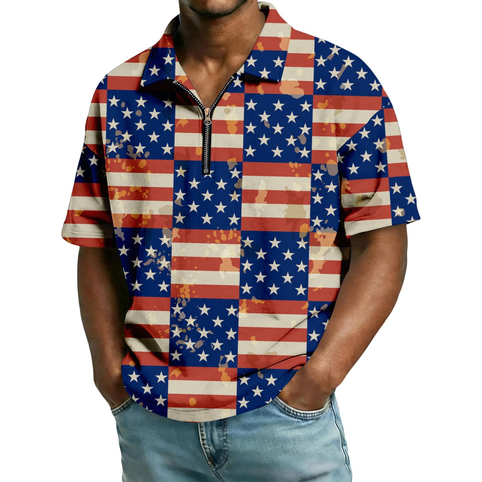 Мужская повседневная модная разноцветная рубашка с узором с короткими рукавами - Мужская плиссированная рубашка с короткими рукавами L