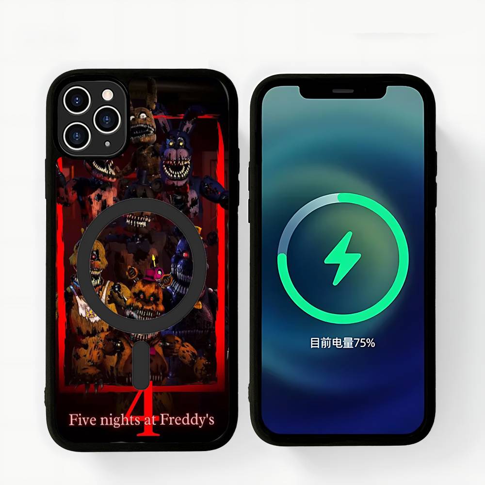 Amine Fnaf Five-nights-At-Freddys Magnetic Matte Phone Case For IPhone 16 17 15 14 13 12 11 For Magsafe Wireless Charge Cover