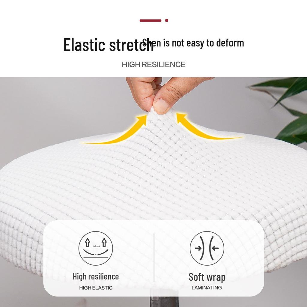 Round Stool Chair Cover, Dustproof & Stain-Resistant, Corn Velvet for Dining, Bar & Swivel Chairs