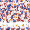 Patriotic Eagle Duck Figurine Mini Resin Ducks with 250th Anniversary Patterns Tiny Animal Sculptures for Independence Day Home Office Desk Bathroom