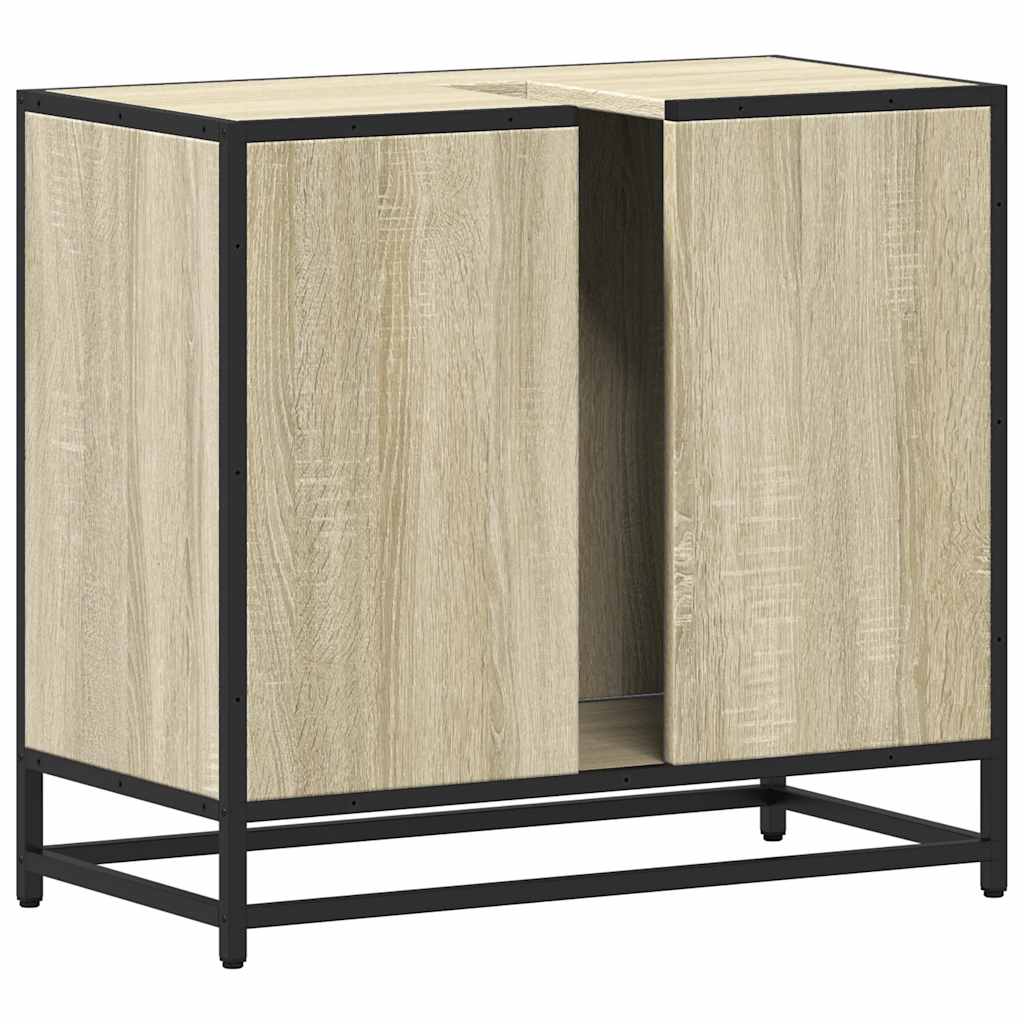 Bathroom Vanity Cabinet Sonoma Oak Finish 65 X 33 X 60 Cm Particleboard