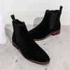New Fashion Mens Chelsea Boots High Top Leather Casual Shoes Vintage Style Male Slip On Footwear Business Dress Man Ankle Boots
