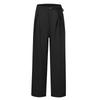 High Waisted Women's Button Up Straight Leg Pants Casual Color Wide Leg Pants
