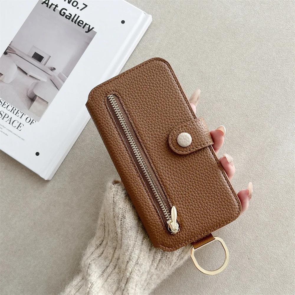 Wrist Strap Wallet Card Slot Holder Flip Leather Phone Case for IPhone 17 Air 16E 16 15 14 13 12 Pro Max Plus Protective Cover