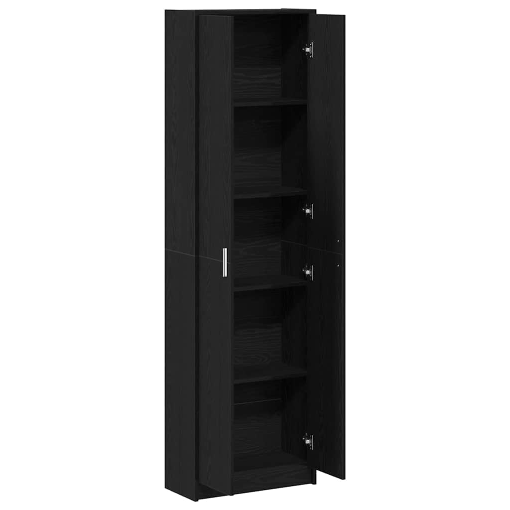 Wardrobe with Shelf Black Oak Effect 55 X 25 X 189 Cm