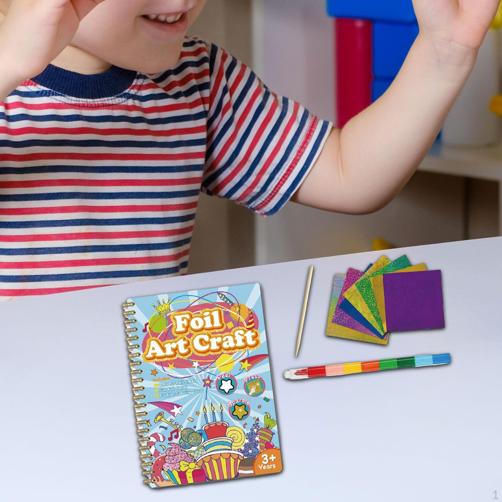 

Фольга Художественное ремесло для детей Раскраска Принадлежности Подарки на день рождения Волшебная наклейка B