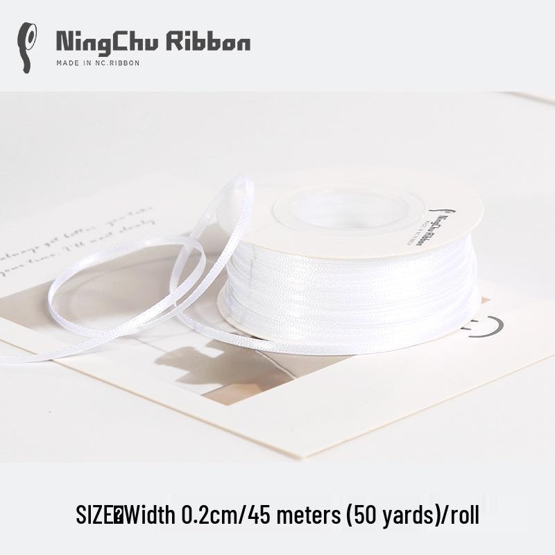 2mm Double-Sided Satin Ribbon Bookmark for Wedding Bows and Gift Wrapping
